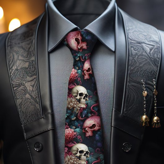 Coral Gothic Alien Skull Tentacles Steampunk Ocean Krawatte