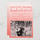 Coral Gradient Gewollt Chosen Loved Adoptiert Ankündigung (Vorne/Hinten)