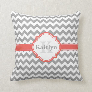 Coral Grau Zickzack Muster & marokkanisches Quatre Kissen