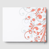 Coral, Graues Weißes Blumenbuch Gästebuch (Rückseite)