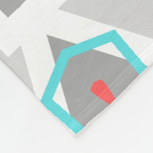 Coral Gray Mandala Pattern | Geometric Floral Boho Fleecedecke (Ecke)