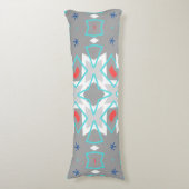 Coral Gray Mandala Pattern | Geometric Floral Boho Seitenschläferkissen (Vorderseite Vertikal)