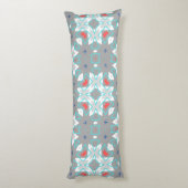 Coral Gray Mandala Pattern | Geometric Floral Boho Seitenschläferkissen (Rückseite (Vertikal))