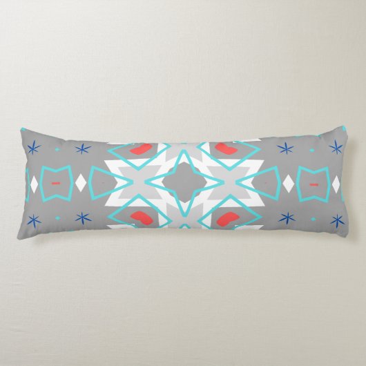 Coral Gray Mandala Pattern | Geometric Floral Boho Seitenschläferkissen (Vorderseite)