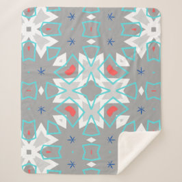 Coral Gray Mandala Pattern | Geometric Floral Boho Sherpadecke