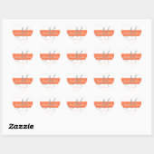 Coral Gray Monogram Wedding Danke Stickers (Blatt)