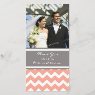 Coral Gray Vielen Dank für Ihre Hochzeit Foto Card Dankeskarte