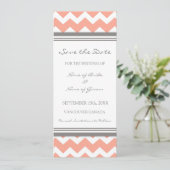 Coral Gray Wedding Save the Date Card (Stehend Vorderseite)