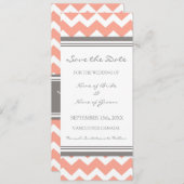 Coral Gray Wedding Save the Date Card (Vorne/Hinten)