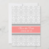 Coral Gray Wedding Save the Date Card (Rückseite)