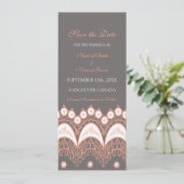 Coral Gray Wedding Save the Date Card (Stehend Vorderseite)