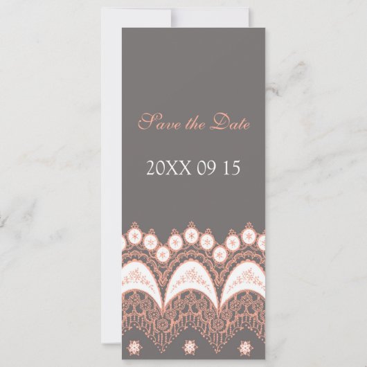 Coral Gray Wedding Save the Date Card (Rückseite)