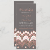Coral Gray Wedding Save the Date Card (Vorne/Hinten)