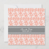 Coral Gray Wedding Save the Date Card (Rückseite)