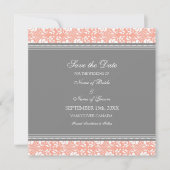Coral Gray Wedding Save the Date Card (Vorderseite)