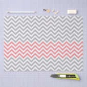Coral Gray White Zickzack Seidenpapier (Handwerk)