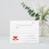 Coral & Gray Wild Blume Bee Wedding RSVP Karte (Stehend Vorderseite)
