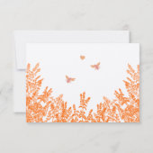 Coral & Gray Wild Blume Bee Wedding RSVP Karte (Rückseite)