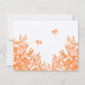 Coral & Gray Wildblume Bee Wedding RSVP Karte (Rückseite)