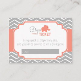Coral Gray Zickzack Baby Duwer Windelwanne Begleitkarte