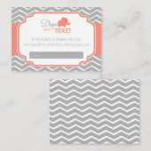 Coral Gray Zickzack Baby Duwer Windelwanne Begleitkarte (Vorne/Hinten)