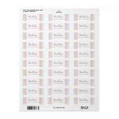 Coral Gray Zickzack Baby Shower Fevor Labels (Vorne)