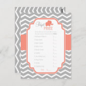 Coral Gray Zickzack Elephant Perfect Price Game Postkarte (Vorne/Hinten)