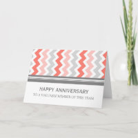 Coral Gray Zickzack Mitarbeiterjubiläumskarte