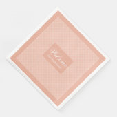Coral Grey Napkins Personalized Classic Tableware Serviette (Ecke)