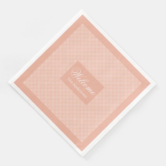 Coral Grey Napkins Personalized Classic Tableware Serviette (Ecke)