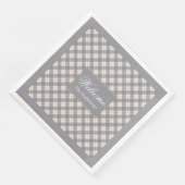Coral Grey Napkins Personalized Modern Table Look Serviette (Ecke)