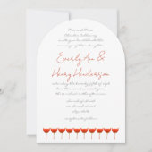 Coral & Grey Poppies Butterfly Wedding Einladung (Vorderseite)