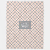 Coral Grey Tartan Blanket Modern Aesthetic Gift Fleecedecke (Vorderseite)