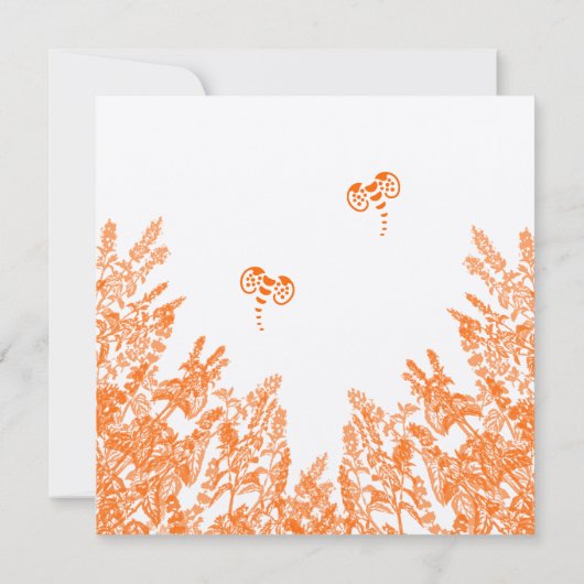 Coral & Grey Wild Blume Bee Wedding Save the Date (Rückseite)