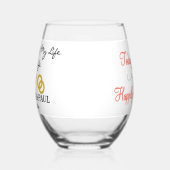 Coral Groom to Bride Red Heart Gold Weinglas Ohne Stiel (Links)