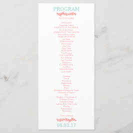 Coral Heart Aqua Beach Hochzeitsprogramm Programm