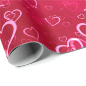 Coral Heart Grid: Simple Scattered Sweetness  Geschenkpapier (Rolleneckpunkt)