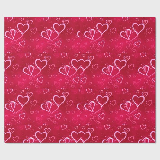 Coral Heart Grid: Simple Scattered Sweetness  Geschenkpapier (Saum)