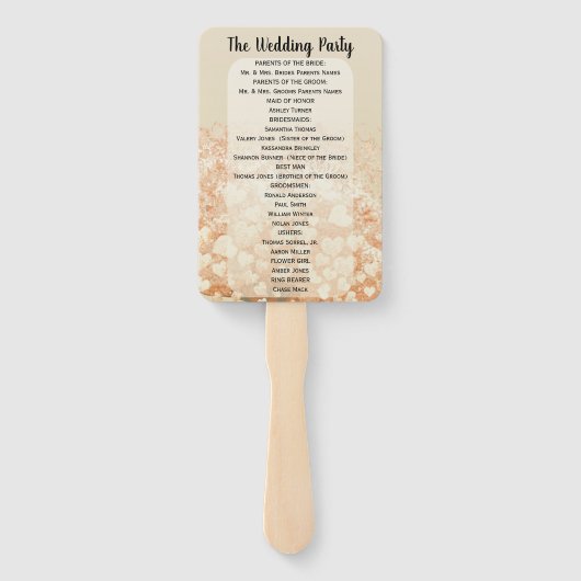 Coral Heart Leaf Tree Wedding Program Fächer (Rückseite)