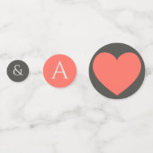 Coral Heart Wedding Konfetti (Rückseiten)