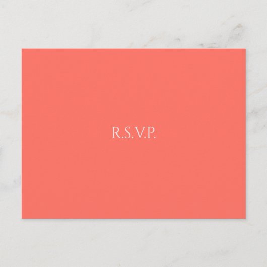 Coral Heart Wedding RSVP Einladungspostkarte (Vorderseite)