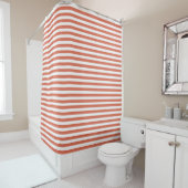Coral Horizontal Stripes Duschvorhang (Beispiel)