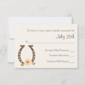 CORAL HORSESHOE WESTERN WEDD RSVP CARD (Rückseite)