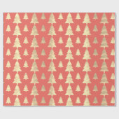 Coral Hütte Gold Blush Weihnachtsbaum Candy Kraf Geschenkpapier (Flach)