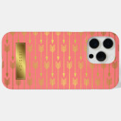 Coral Imitate Gold Foil Arrows Pattern Case-Mate iPhone Hülle (Rückseite (Horizontal))