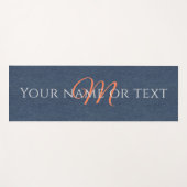 Coral Initial, Name Blue Denim Print Yogamatte (Vorderseite (Horizontal))