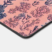 Coral Inspiriert rosa und blaues Wasserfarbmuster Schreibtischunterlage (Ecke)