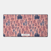 Coral Inspiriert rosa und blaues Wasserfarbmuster Schreibtischunterlage (Vorderseite)