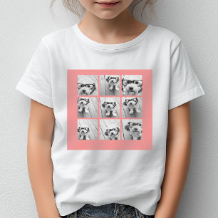 Coral Instagram FotoCollage mit 9 Fotos T-Shirt