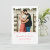 Coral Jagged Frame Foto Save the Date Ankündigung (Stehend Vorderseite)